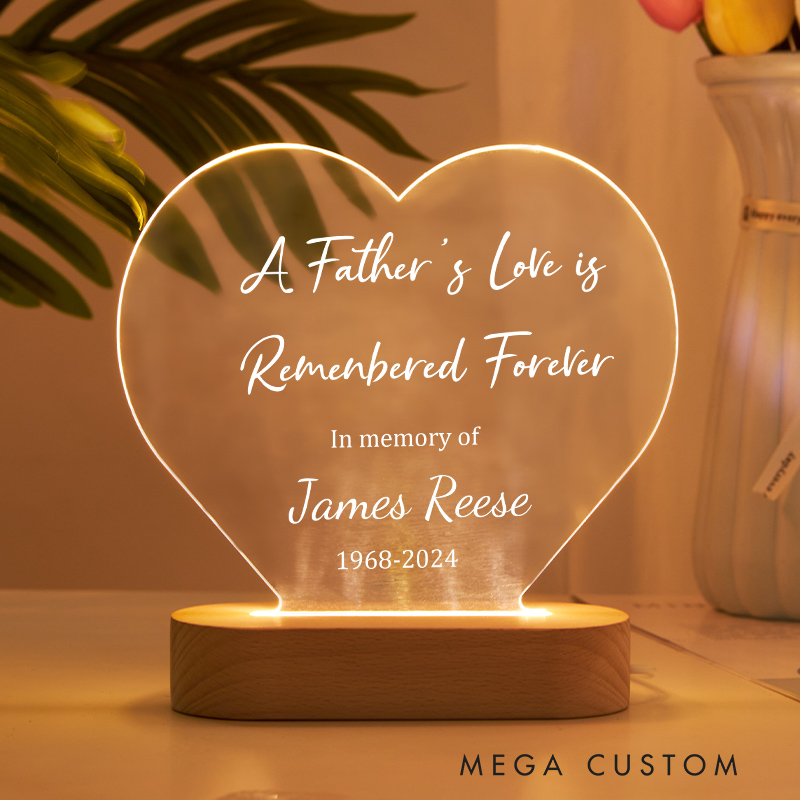 Personalized A Father's Love Memorial Plaque Sympathy Gift Father Memorial Sign Loss of Loved One Bereavement Gift Remembered Forever