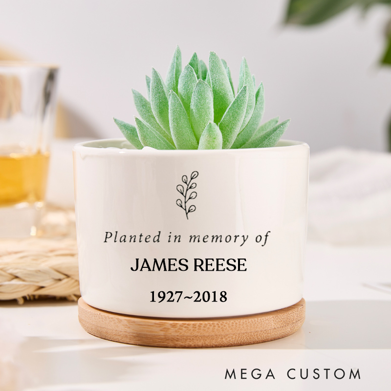 Personalized Memorial Planter Planted in Memory of Loved One Custom Condolences Gift Gift for Grieving Sorry for Your Loss Ceramic Indoor Pots
