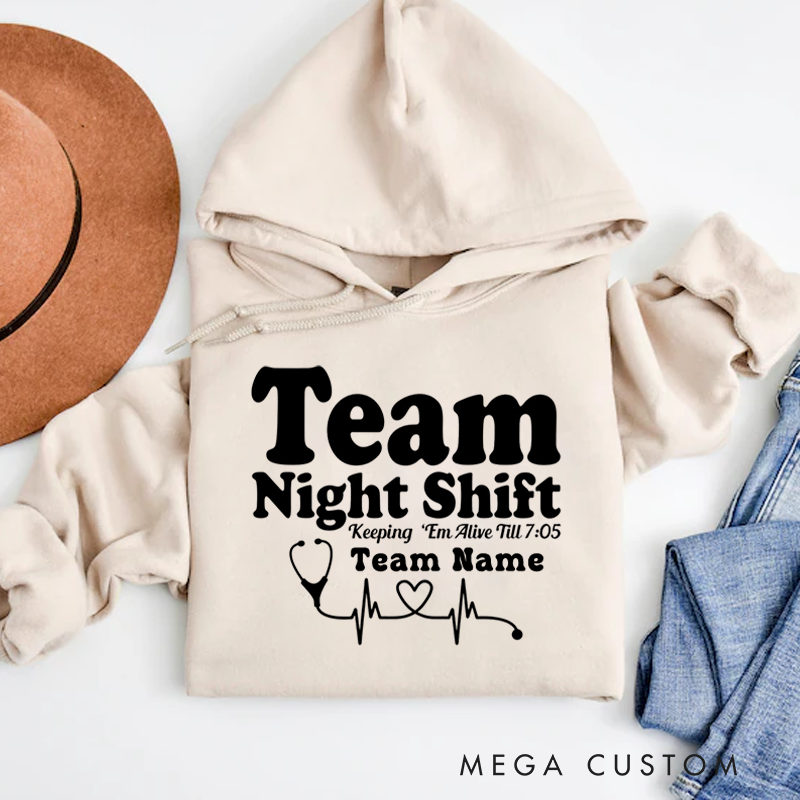 Personalized Hoodies for Nurse Team Night Shift Hoodies Appreciation Gift for Nurse