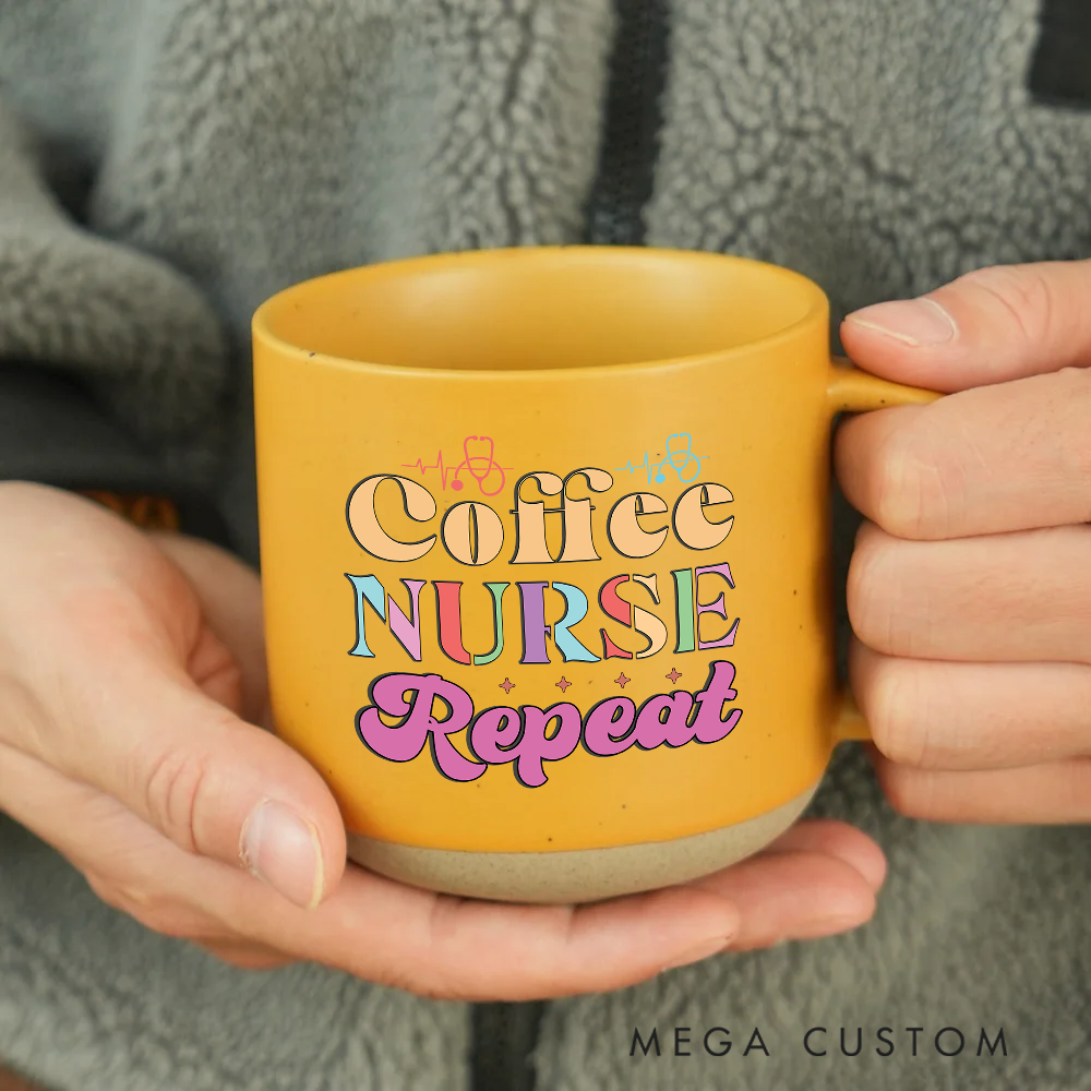 Personalized Nurse Two-Tone Ceramic Mug Gift Custom Name and Fun Design Mugs Gift