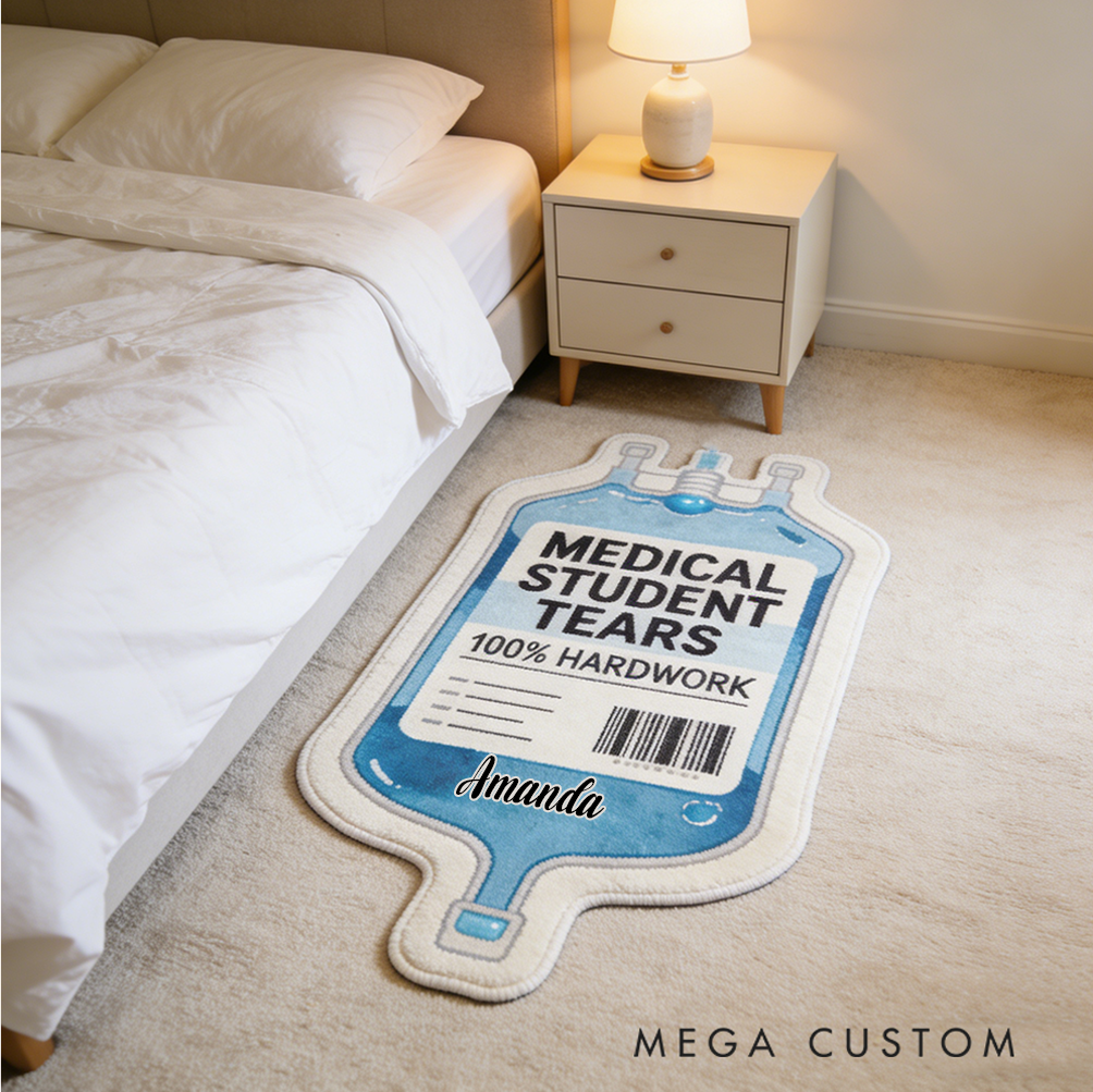Personalized Nurse Rug Medical Themed Faux Sheepskin Floor Mat