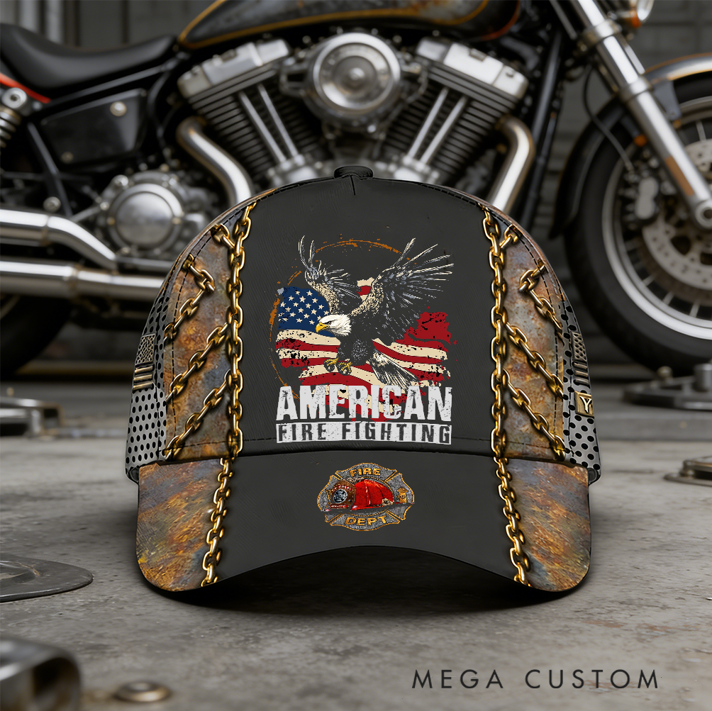 Personalized Firefighter Full Print Cap American Firefighting Design Firefighter Gifts