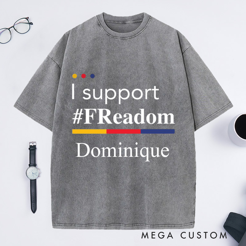 Personalized I Support FReadom Washed T-Shirts Librarian Reading T-shirt Bookish Tshirt Book Lover Shirt Gift