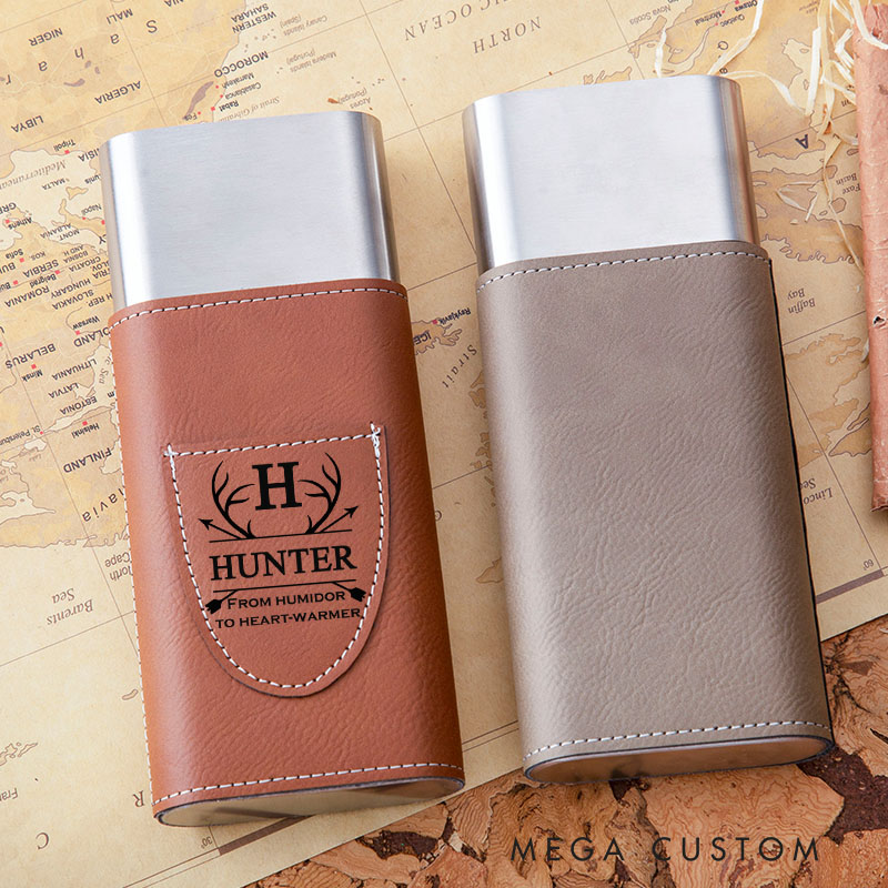 Personalized Cigar Case Custom Leather Cigar Holder with Cutter Wedding Gift Housewarming Gift Husband Gift for Him Gift for Dad Christmas Gifts
