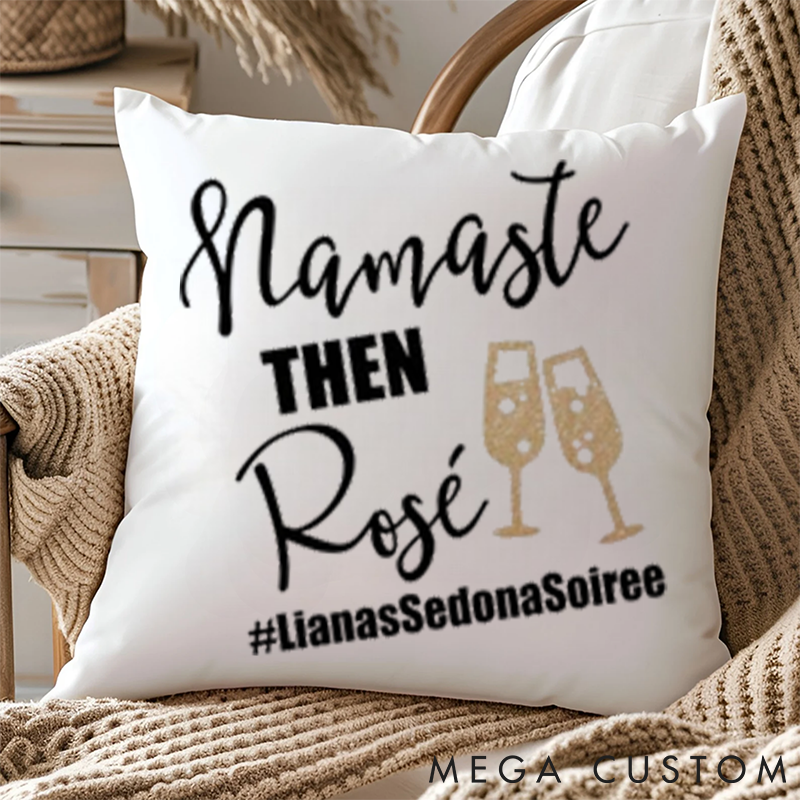 Personalized Pillows with Namaste Then Rose Custom Name Yoga Pillows Gift Idea for Yoga Lover