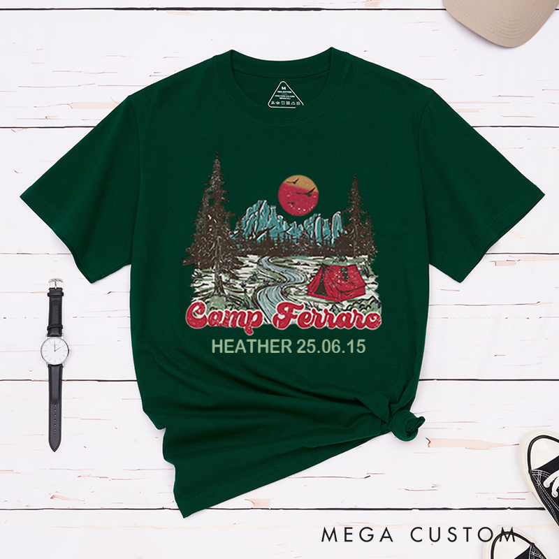 Personalized Vintage Camp Shirts T-Shirt Wild in The Woods Tees Gift for Outdoors Travel Lover