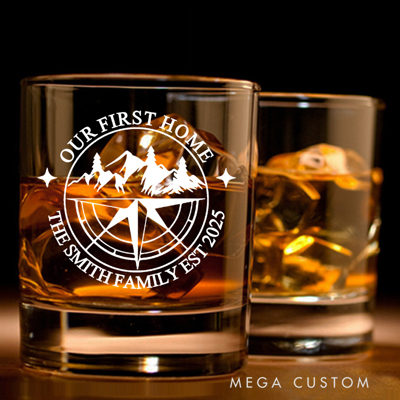 Personalized Whiskey Glass Gift for Him Wedding Housewarming Gift Real Estate Closing Gift New Home Gift First Home Gift
