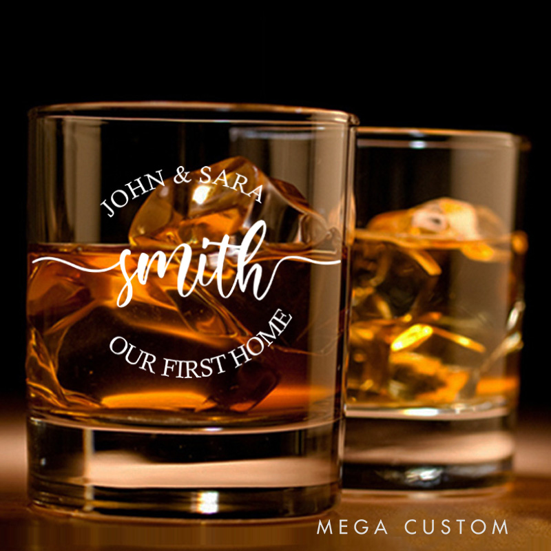 Personalized Our First Home Whiskey Glass Wedding Housewarming Wine Glass Tumbler First Home Bourbon Glasses Moving House Gift His and Hers Homeowner
