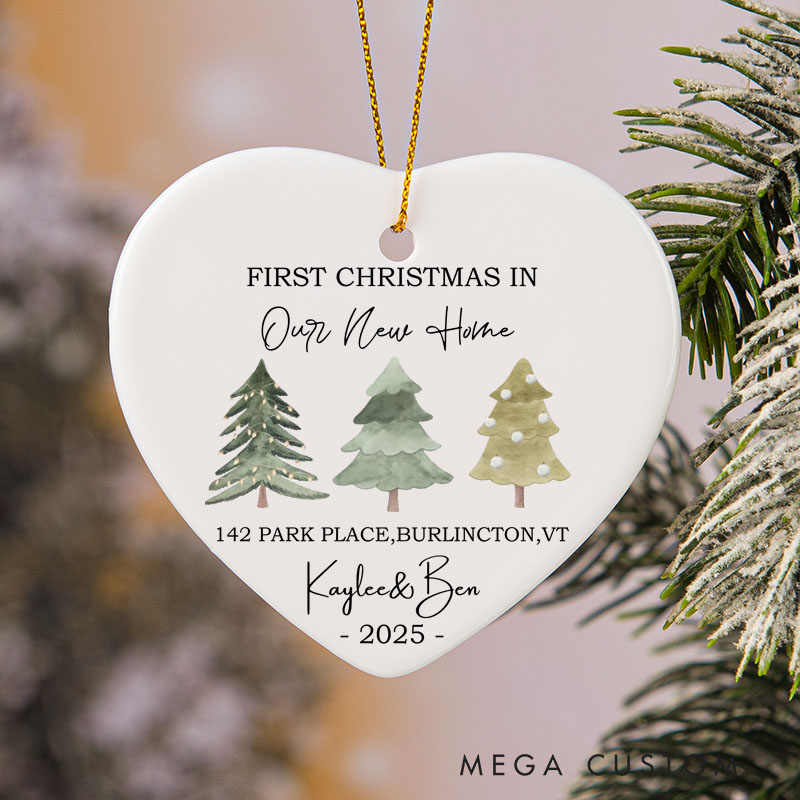Personalized First Christmas in Our New Home Ornament 2025 Custom Address Names Housewarming Gift  Holiday Decor