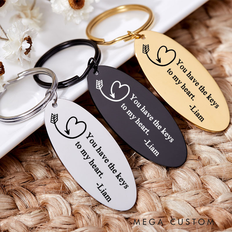 Personalized You Have the Keys to My Heart Keychain Engraved Housewarming Keyring First Home Key Chain New House Gift for Homeowner Moving House
