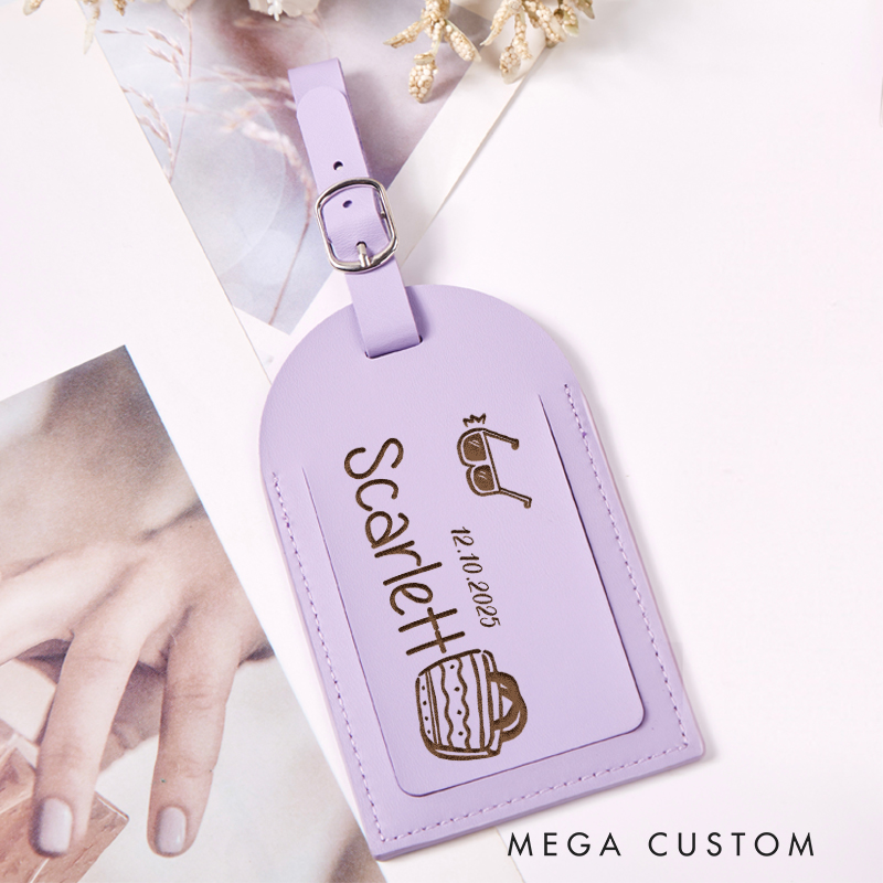  Personalized Vacation Leather Luggage Tag for Traveling Lovers Backpack Tag Gift For Traveler