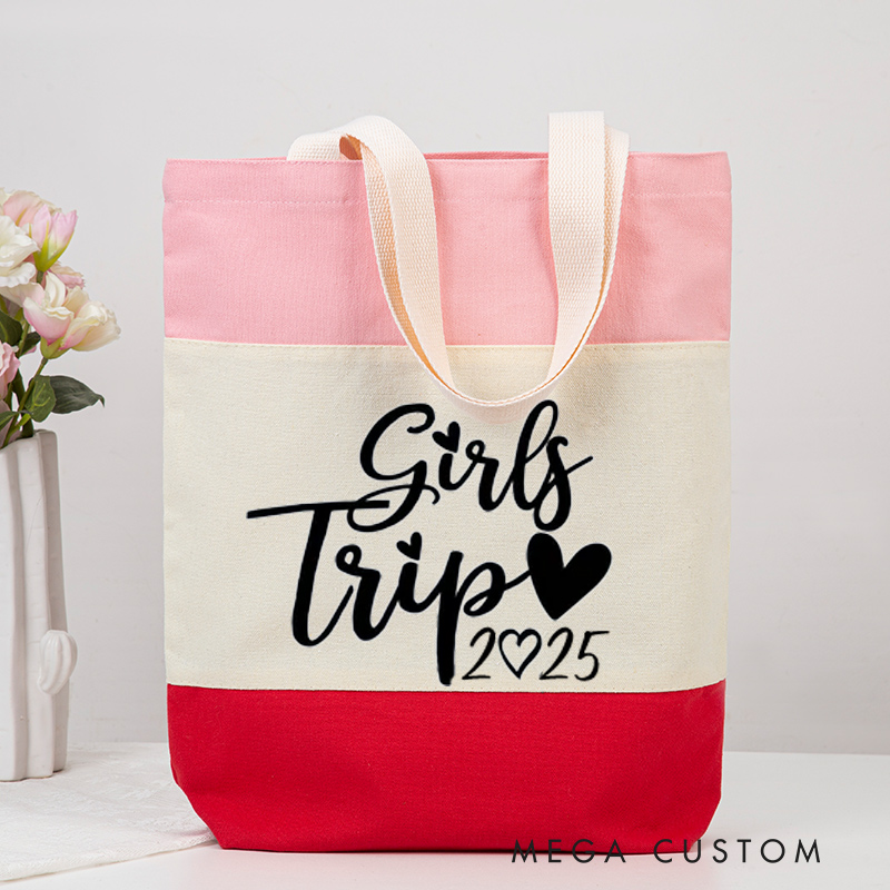Personalized Girls Trip Tote Bag Traveling Lovers Gift Travelers Bag