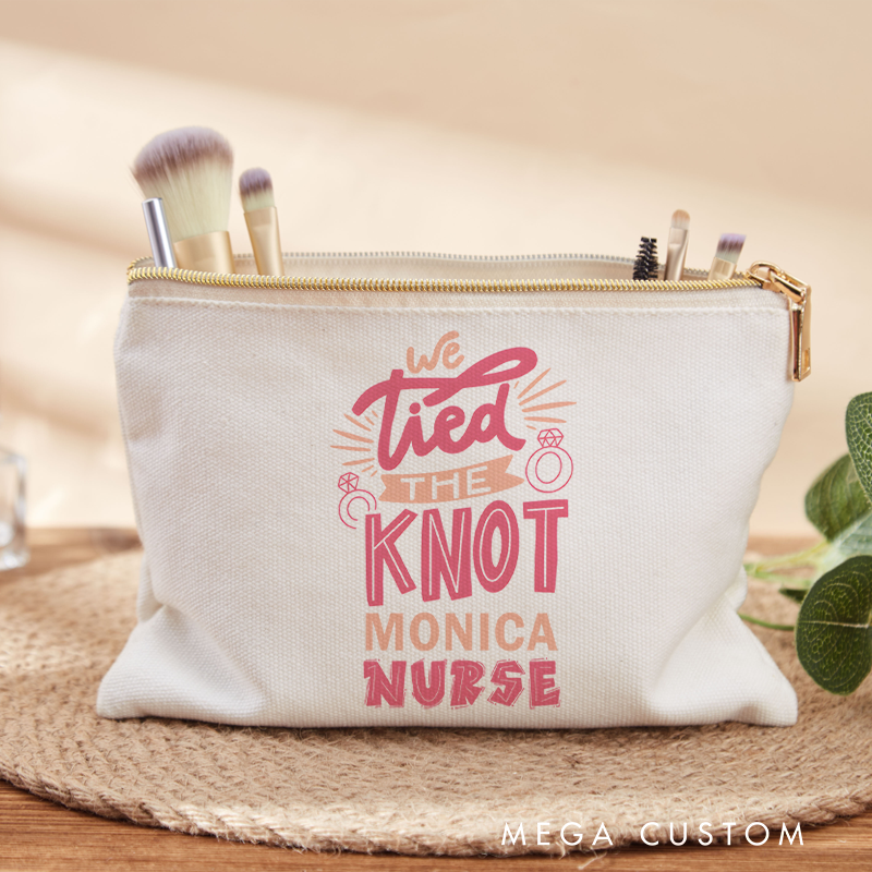 Personalized Makeup Bag for Nurse We Tied the Knot Design Fashion Cosmetic Bag Gift