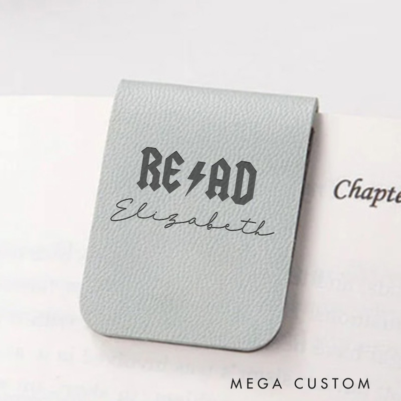 Personalized Read Bookmark Engraved Leather Bookmark Custom Magnetic Bookmark Book Lover Gift Bookish Gift Reader Gift