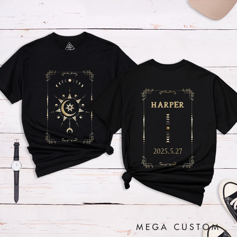 Personalized Tarot Lovers Classic T-Shirts Moon Magic Witch Journal Tarot T-shirt Clothing Gift