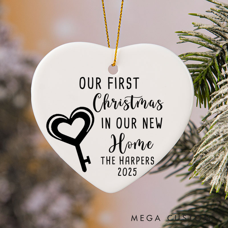 Personalized First Christmas Housewarming Custom Name Year Ornament Home Decor Gift