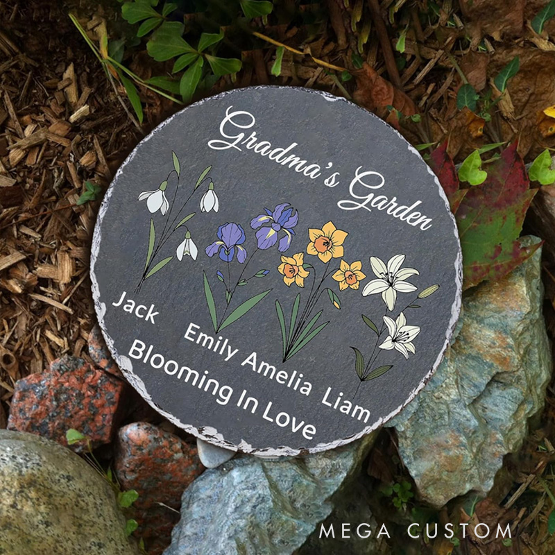 Personalized Grandma's Garden Garden Stone with Name Moms Garden Gift Mothers Day Gift Gardening Lovers Gift Plant Lover Gift