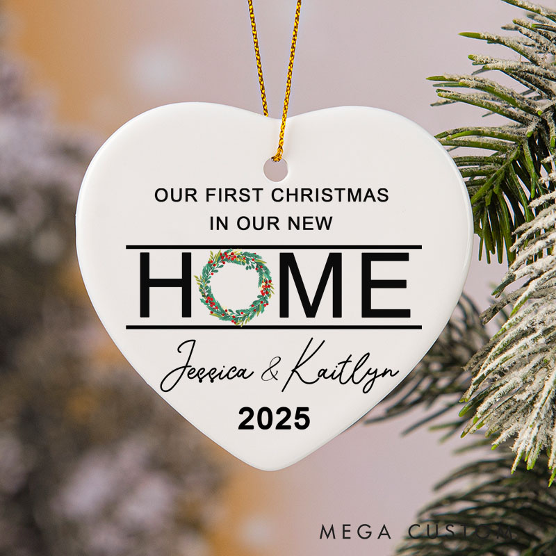 Personalized First Christmas Ornament Housewarming with Custom Name Year Special Gift