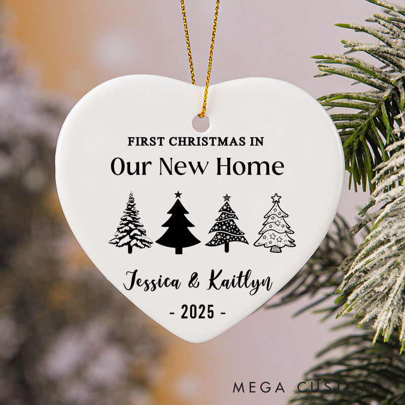 Personalized First Christmas in Our New Home Ornament with Custom Name Year Housewarming Gift