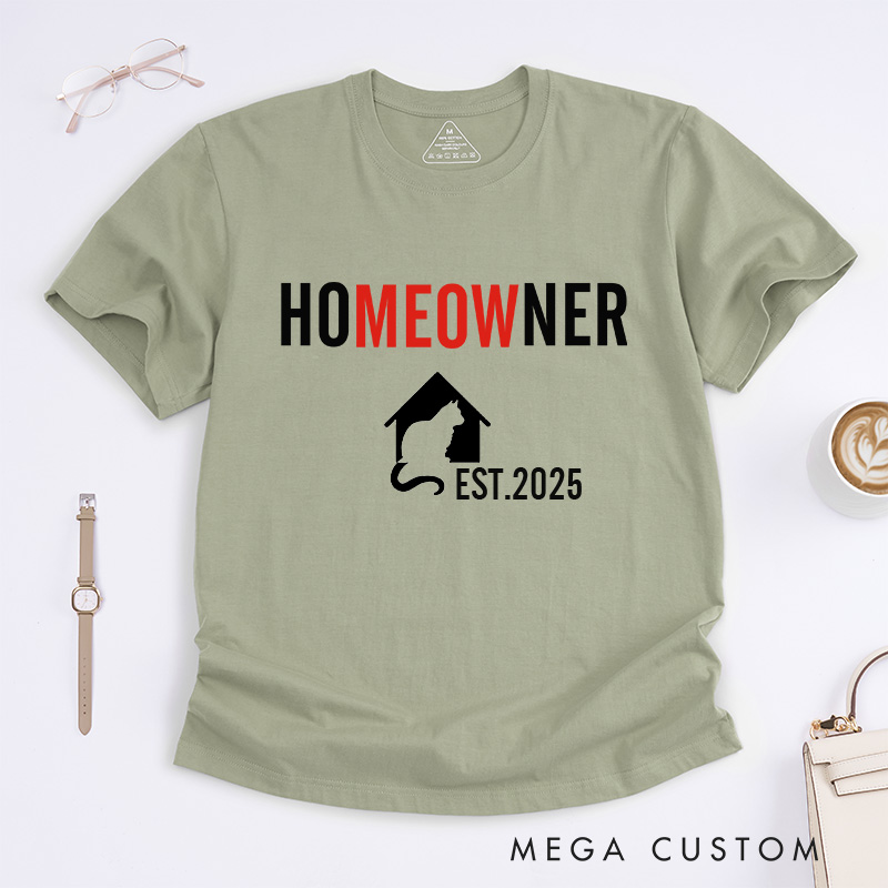 Personalized T-Shirt Housewarming Gift Homeowner Funny Cat Essential T-Shirt New Homeowners T-Shirt Gift for Housewarming Party 