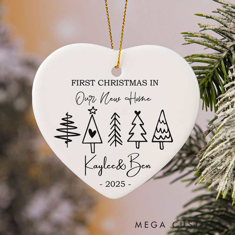 Personalized First Christmas Housewarming Custom Name Year Ornament Home Gift