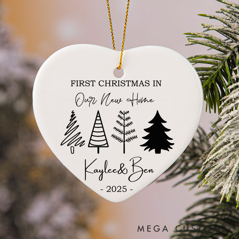 Personalized First Christmas Ornament Housewarming with Custom Name Year Special Gift