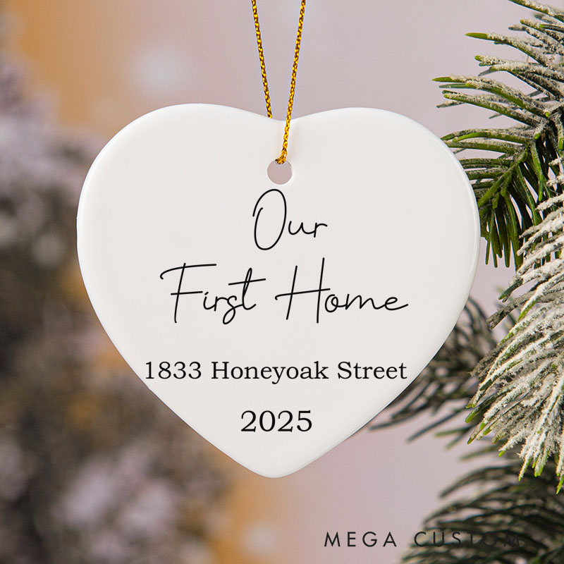 Personalized Housewarming Our First Home Ornament with Custom Address Year Keepsake Decor