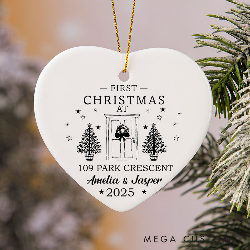 	Personalized Housewarming First Christmas at Our New Home Ornament with Custom Name Address Year Gift