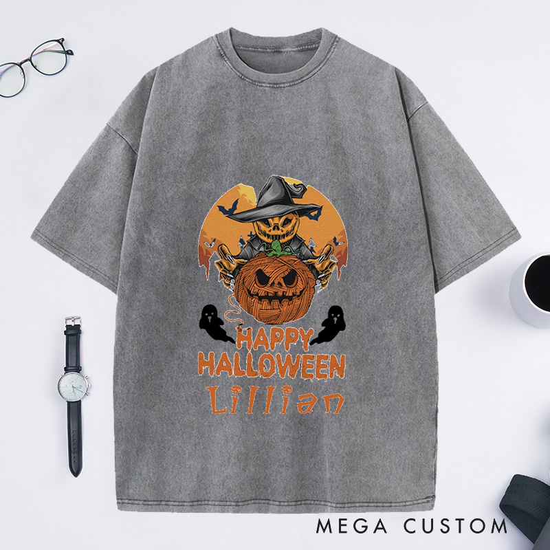 Personalized Halloween Washed T-Shirts Sew Gift Sewing Gift