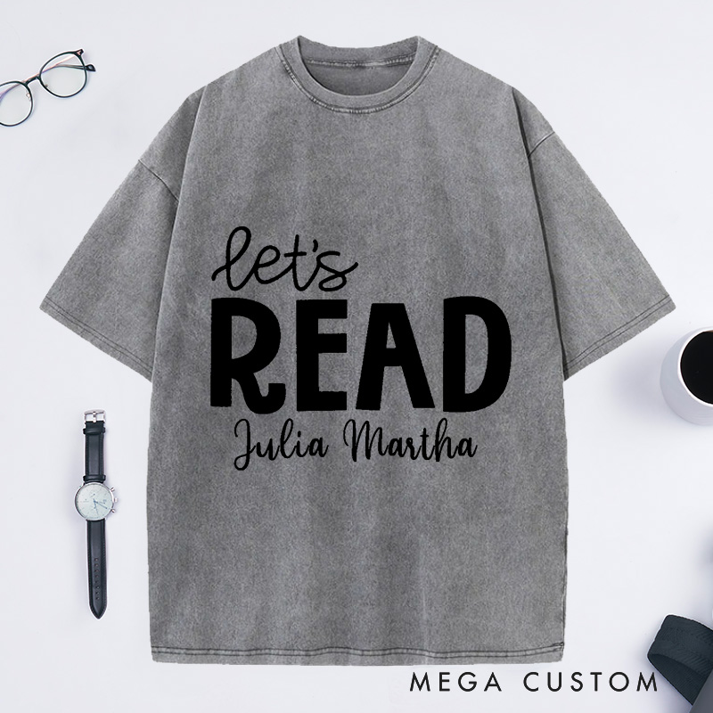 Personalized Reading Washed T-Shirts Librarian Shirt Book Lover Shirt