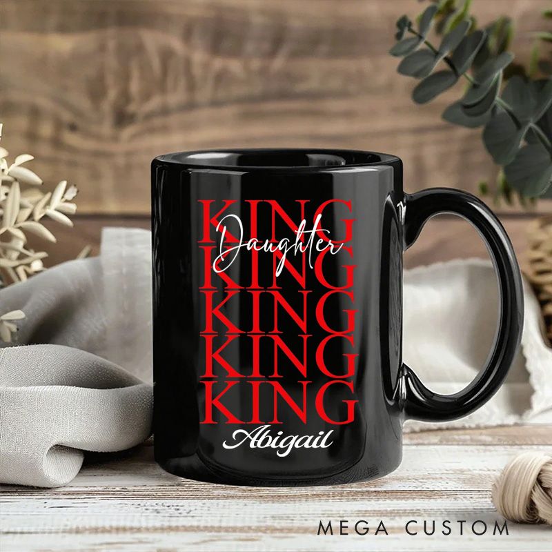 Personalized Daughter of the King Ceramic Mug with Name Christian Coffee Mug Christian Gift Religious Gift for Wome