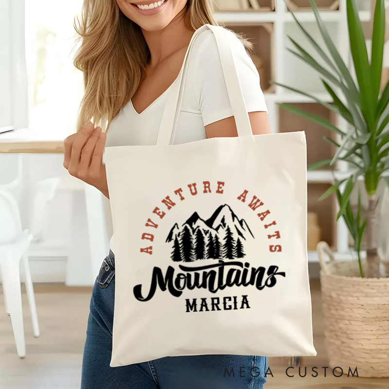 Personalized Adventure Awaits Extreme Expedition Tote Bag Outdoor Lover Bag Gift for Hiking Traveling 