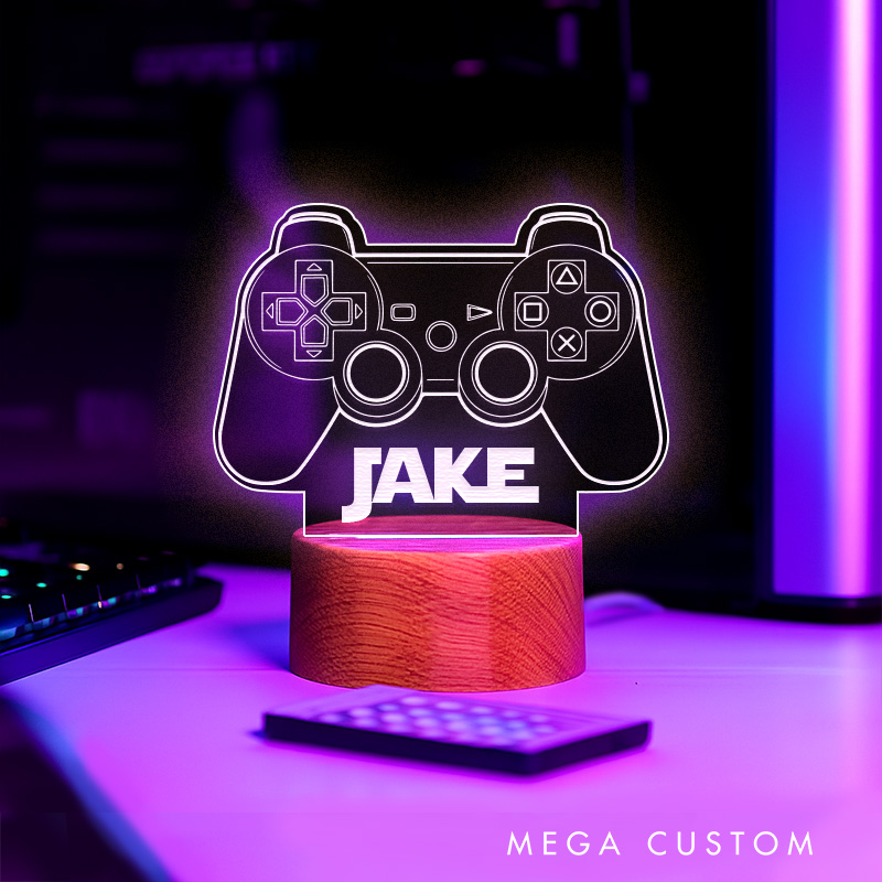 Personalized Retro Controller Gamertag Light Sign Gamer Tag Night Light Streamer Light Sign for Him Geek Gamer Lover Gaming Name Sign Decor