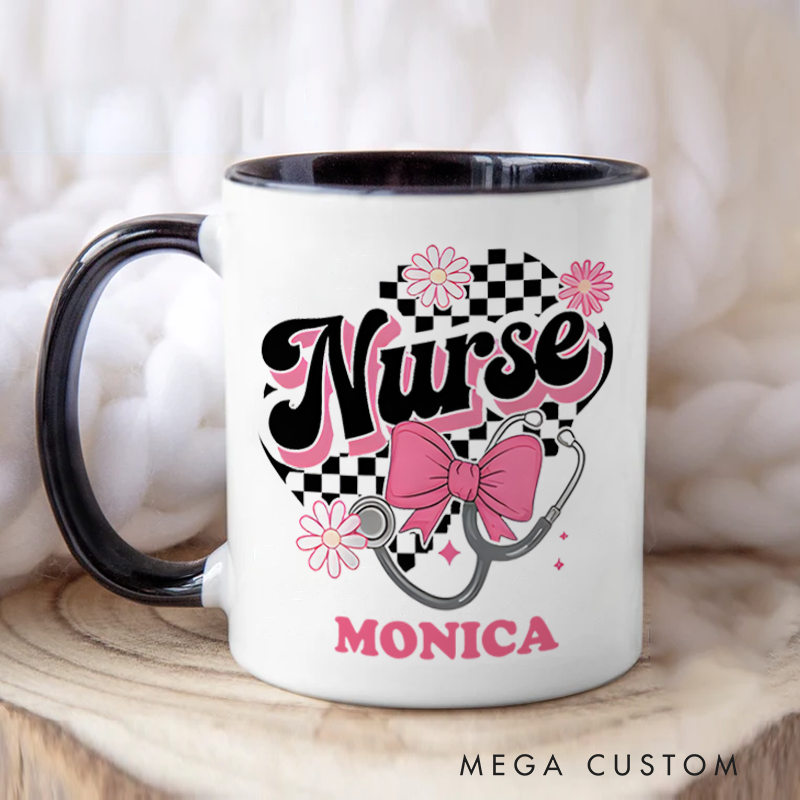 Personalized Nurse Mug Nurse Chic and Caring Design Coffee Mug Gift