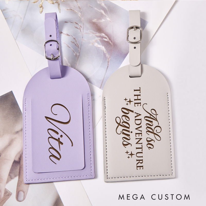 Personalized Adventure Begins Leather Luggage Tag for Traveling Lovers Custom Travel Gift Vacation Gift