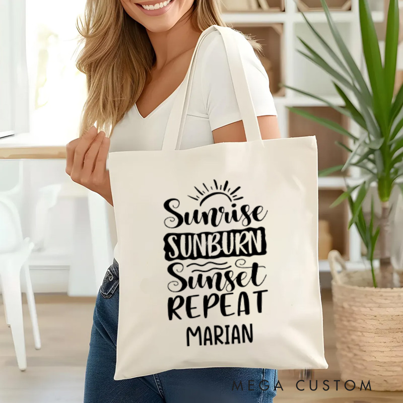 Personalized Summer Vibe Tote Bag Gift for Nature Lovers Bag Camping Hiking Traveling 