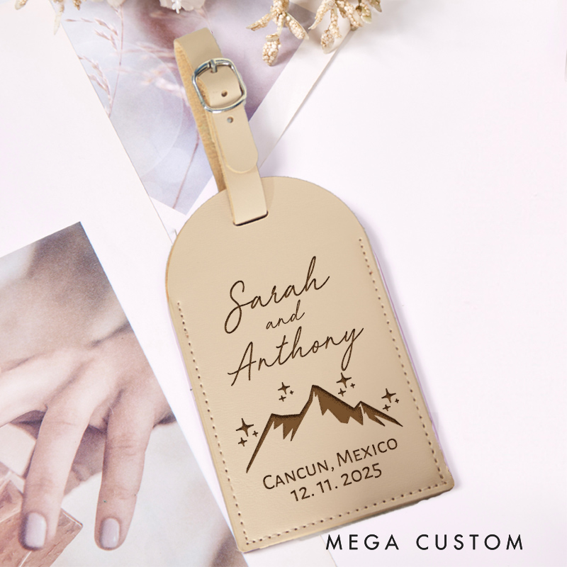 Personalized Traveling Lovers Leather Luggage Tags Gift for Vacation Luggage Tag Trip Gift