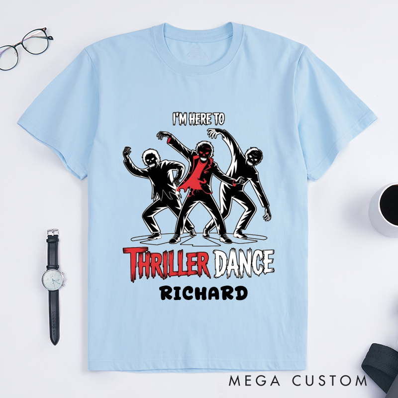 Personalized Devil Disco Dance Floor T-Shirts Retro Funny Dancing Gift for Men Custom Cool Dance Lover Apparel for Father Brother Friends