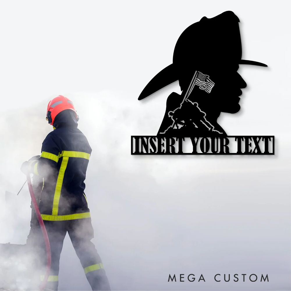 Personalized Firefighter Wall Art Gift Custom Metal Silhouette Design Gift
