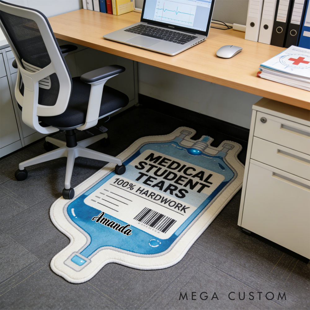 Personalized Nurse Rug Medical Themed Faux Sheepskin Floor Mat