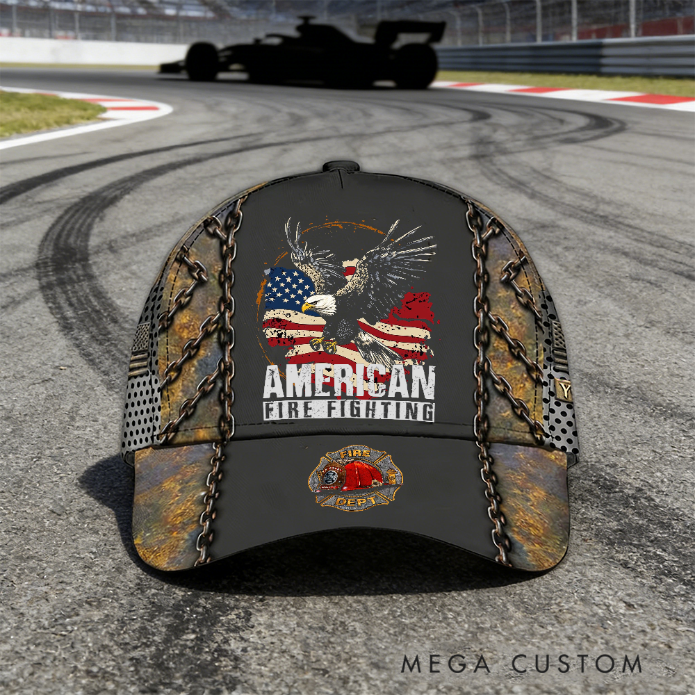Personalized Firefighter Full Print Cap American Firefighting Design Firefighter Gifts