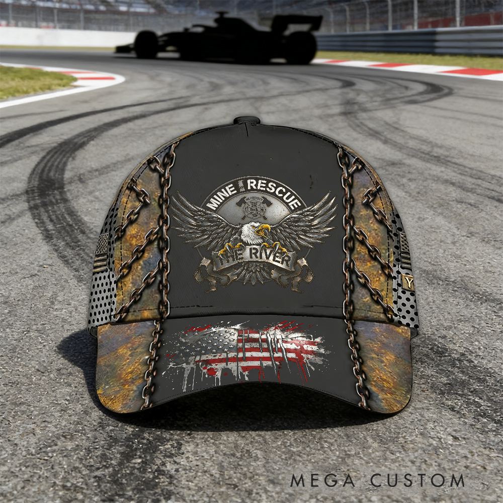 Personalized Firefighter Full-Print Cap Rugged Mine Rescue Design Firefighter Gifts