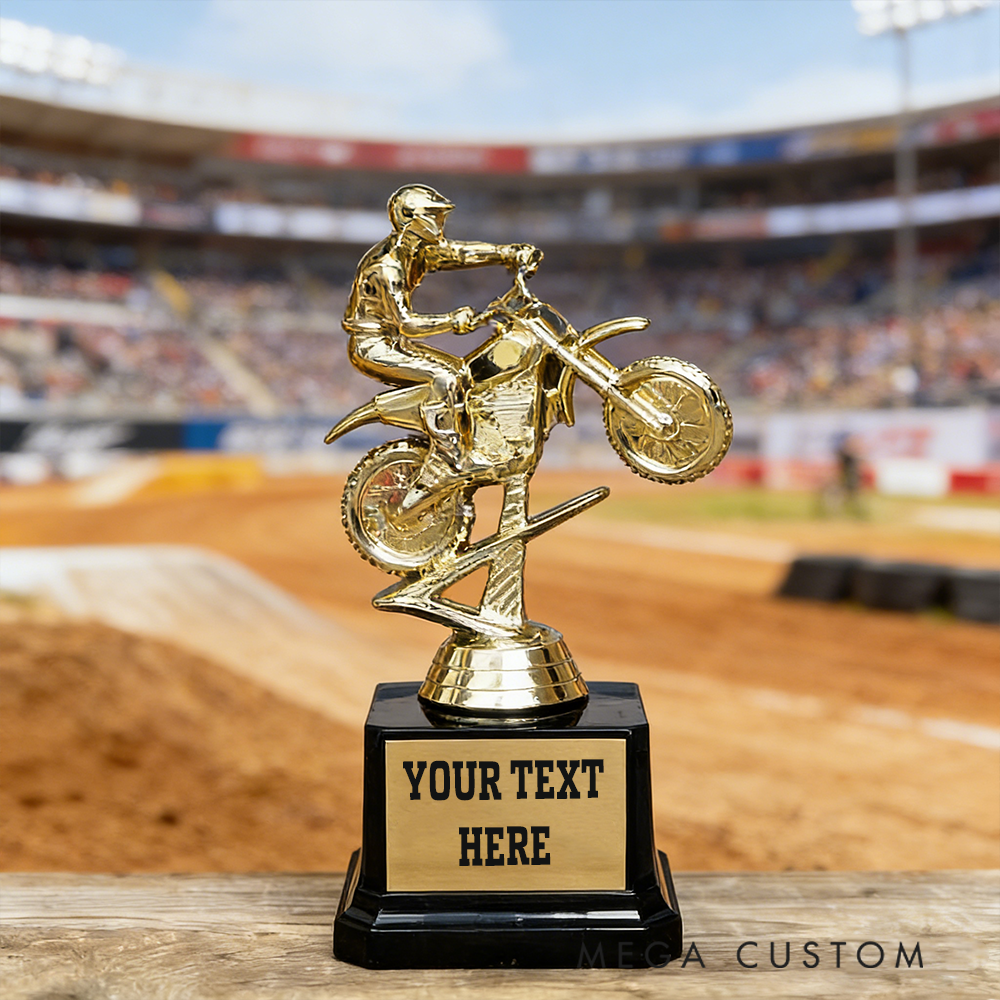 Personalized 2D Acrylic Motorcycle Trophy Unique Gift for Enthusiasts