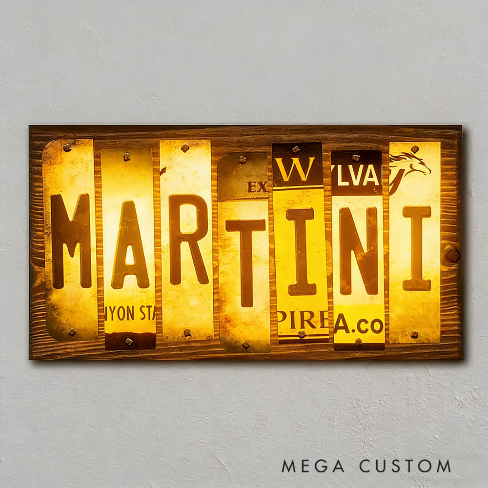Personalized License Plate Wall Art Unique Gift for Car Enthusiasts