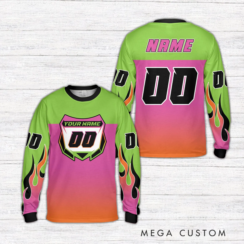 Personalized Motocross Racing Jersey Personalized Off-Road Mesh Knit Shirt for Riders Gift