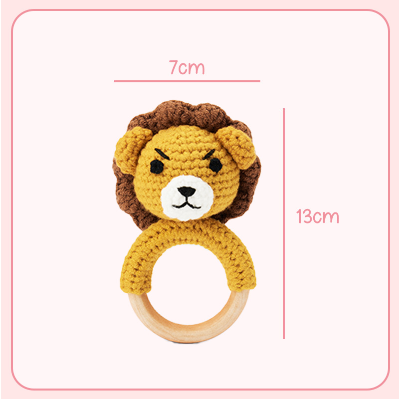 Personalized Animal Wooden Toy Ring for a Newborn Boy or Girl Unisex Newborn Baby Gift