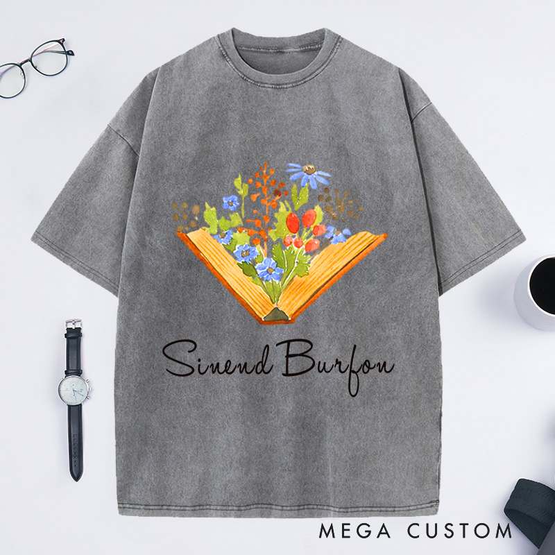 Personalized Reading Washed T-Shirts Book Lover Shirt English Teacher Gift Librarian Shirts Teacher Book Shirt Book Lover Gift Reading Shirt Book Shirt