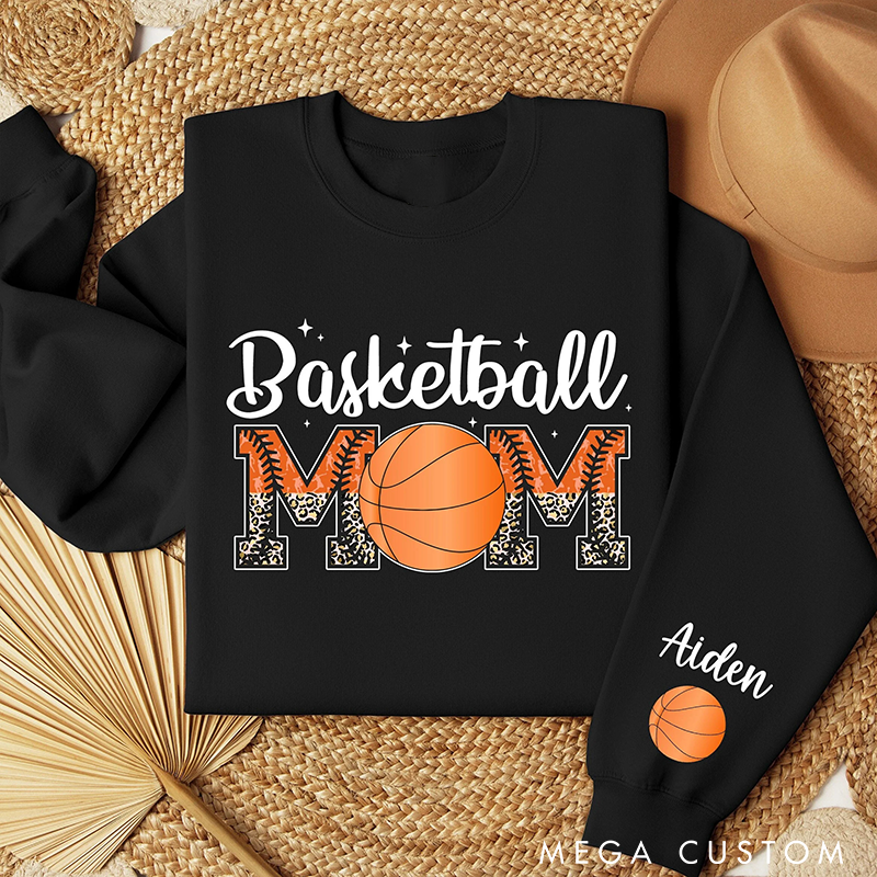 Personalized "Basketball Mom" Sweatshirt with Custom Name and Stylish Design
