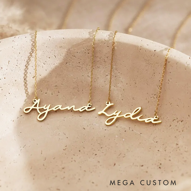 Personalized Dainty Minimalist Name Necklace 18K Gold Plated Name Necklace
