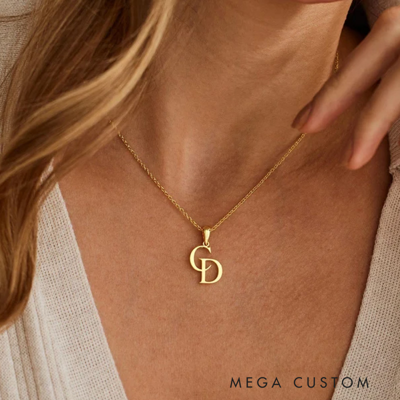 Personalized  Initial Necklace Two Letter Necklace Anniversary Gift Birthday Gift for Her